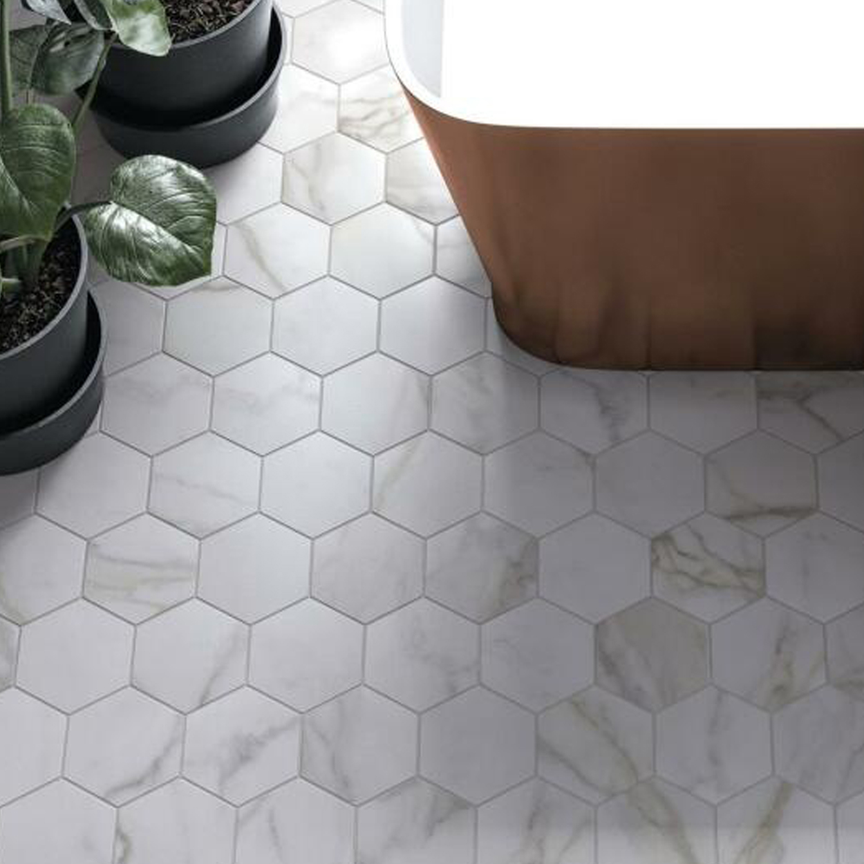 Cifre Cerámica Diamond Gold Hexagon Mat 15x17cm